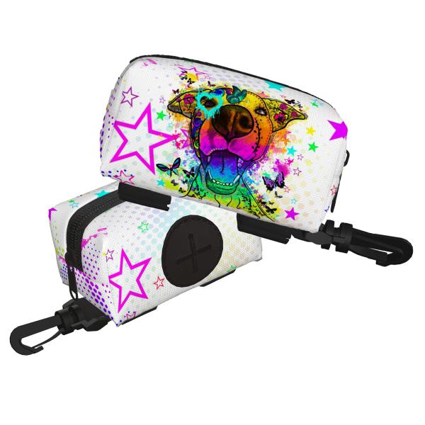 Kack & Pack mit Hundemotiv Hazel- Hundekottütentasche, Hundekotbeutelhalter, bunt, Polyster, Amstaff, Staff, Staffordshire, SOKA, Listenhund, Mischling, Mix